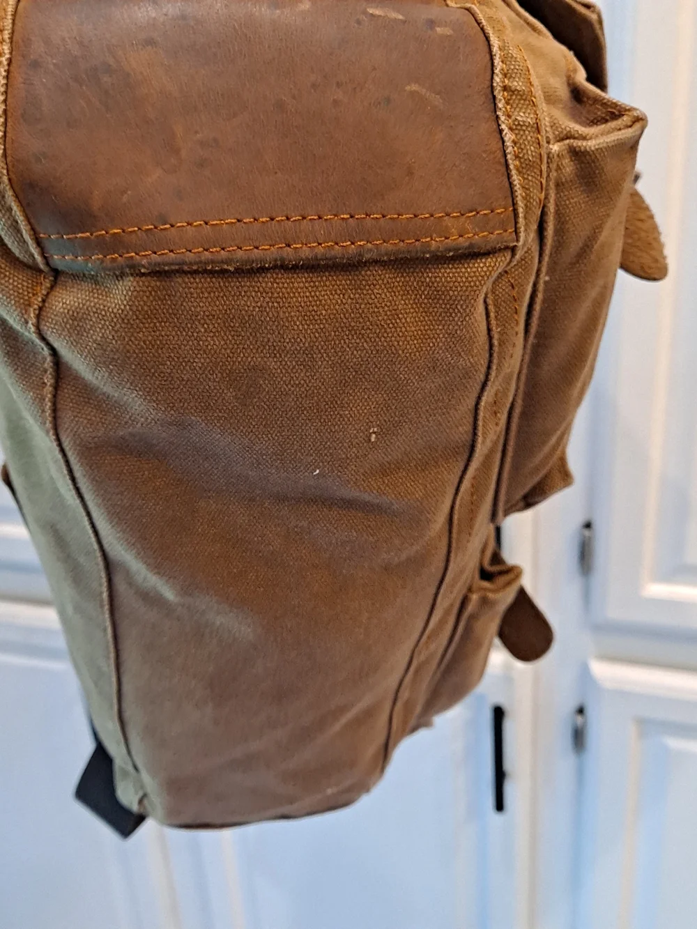 Waxed Canvas Messenger Bag for Men - Tan